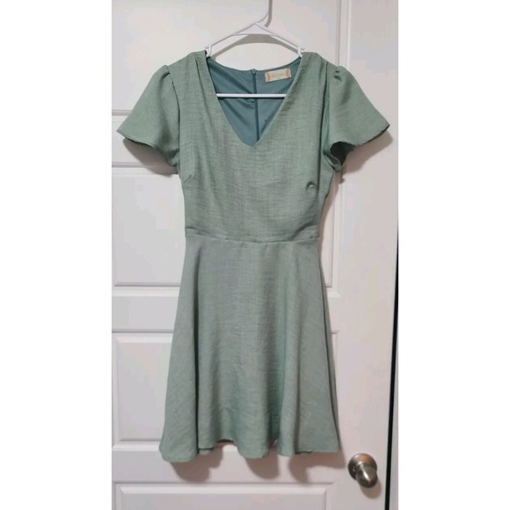 Altard State V Neck Midi‎ veronica flutter sleeve dress Size XS Green